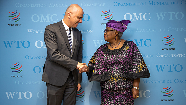 DG Okonjo-Iweala welcomes Switzerland’s President Alain Berset to the WTO