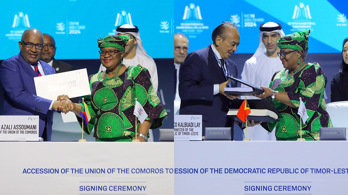Les Ministres approuvent l’accession à l’OMC des Comores et du Timor-Leste lors de la CM13 