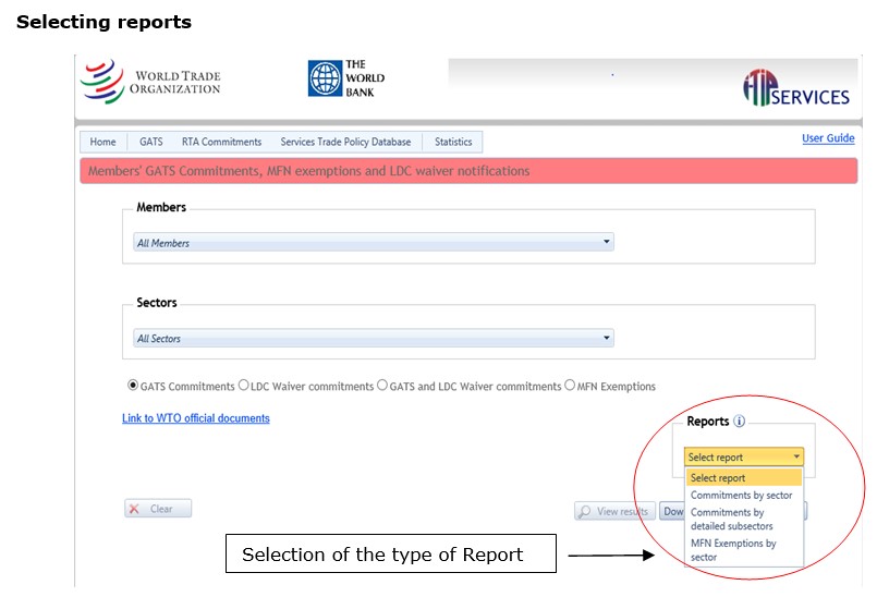 selecting reports